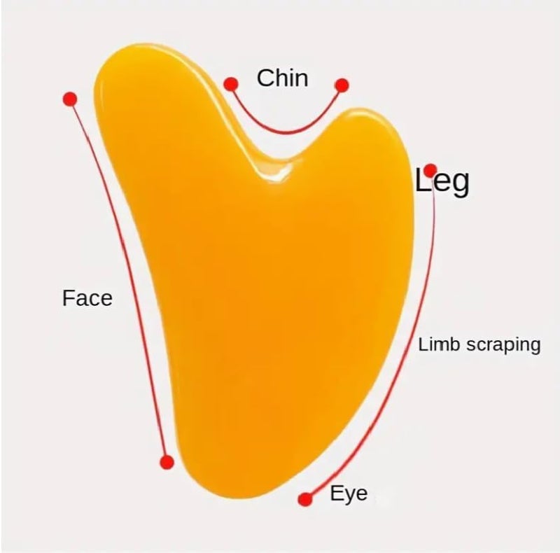 Premium Guasha Massage Scraper Tool Orange Heart Plate - Image 4