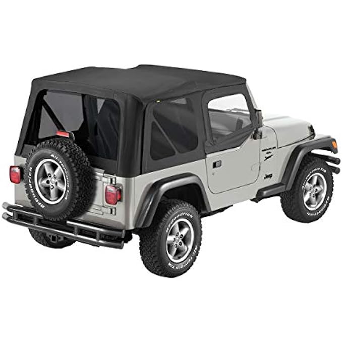 rayihni 51197-35 Black Diamond Replay Replacement Soft Top Tinted Back Windows with Upper Door Skins for 1997-2006 Jeep Wrangler - Image 1