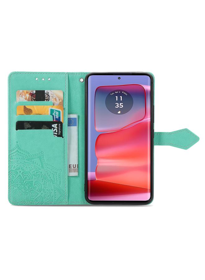 S-TOP Case For Motorola Edge 50 Pro Mandala Flower Embossed Leather Phone Case - Image 3