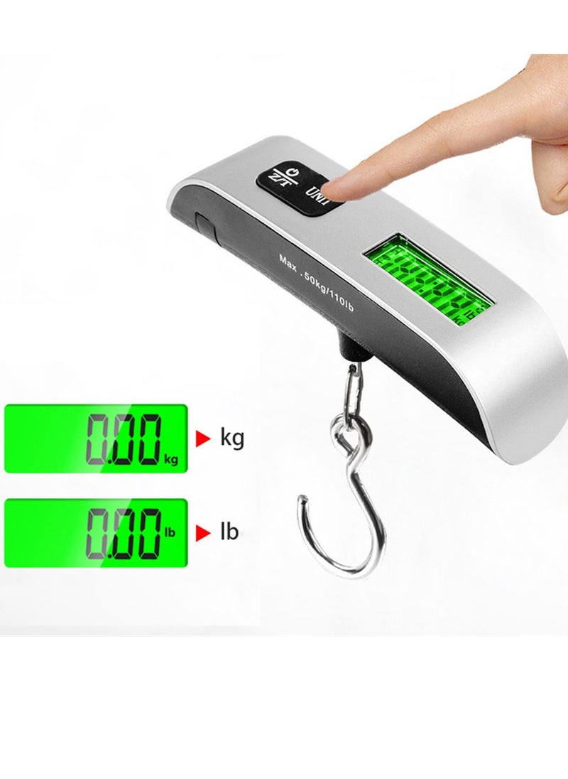 Generic - Electronics Travel Luggage Scale, Digital Luggage Weighing Scales for Suitcase with Temperature Reading 50 Kg Capacity (Silver) - Image 1