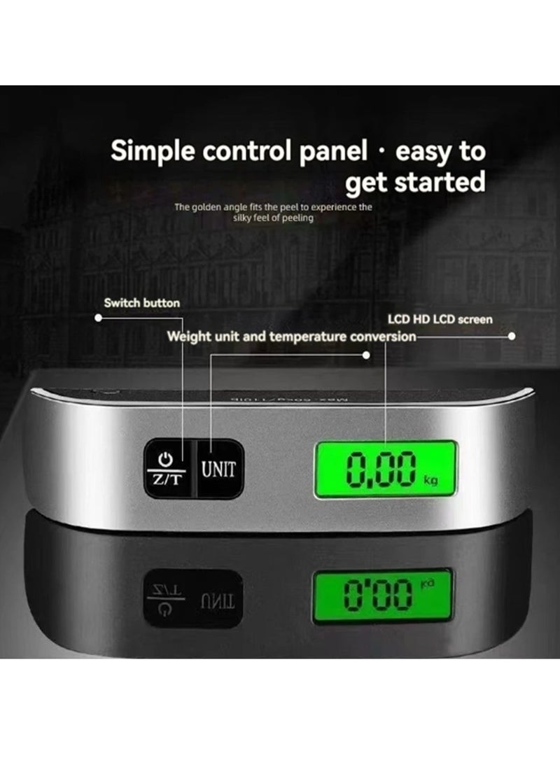 Generic - Electronics Travel Luggage Scale, Digital Luggage Weighing Scales for Suitcase with Temperature Reading 50 Kg Capacity (Silver) - Image 1