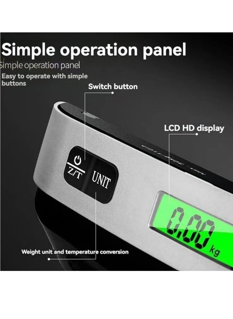 Generic - Electronics Travel Luggage Scale, Digital Luggage Weighing Scales for Suitcase with Temperature Reading 50 Kg Capacity (Silver) - Image 1