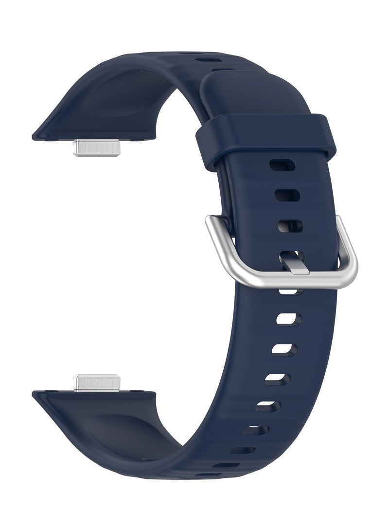 Three Piece Silicone Replacement Watch Bands for HUAWEI Watch Fit 3 Fit 4 and Fit 4 Pro in Black White and Blue - Image 3