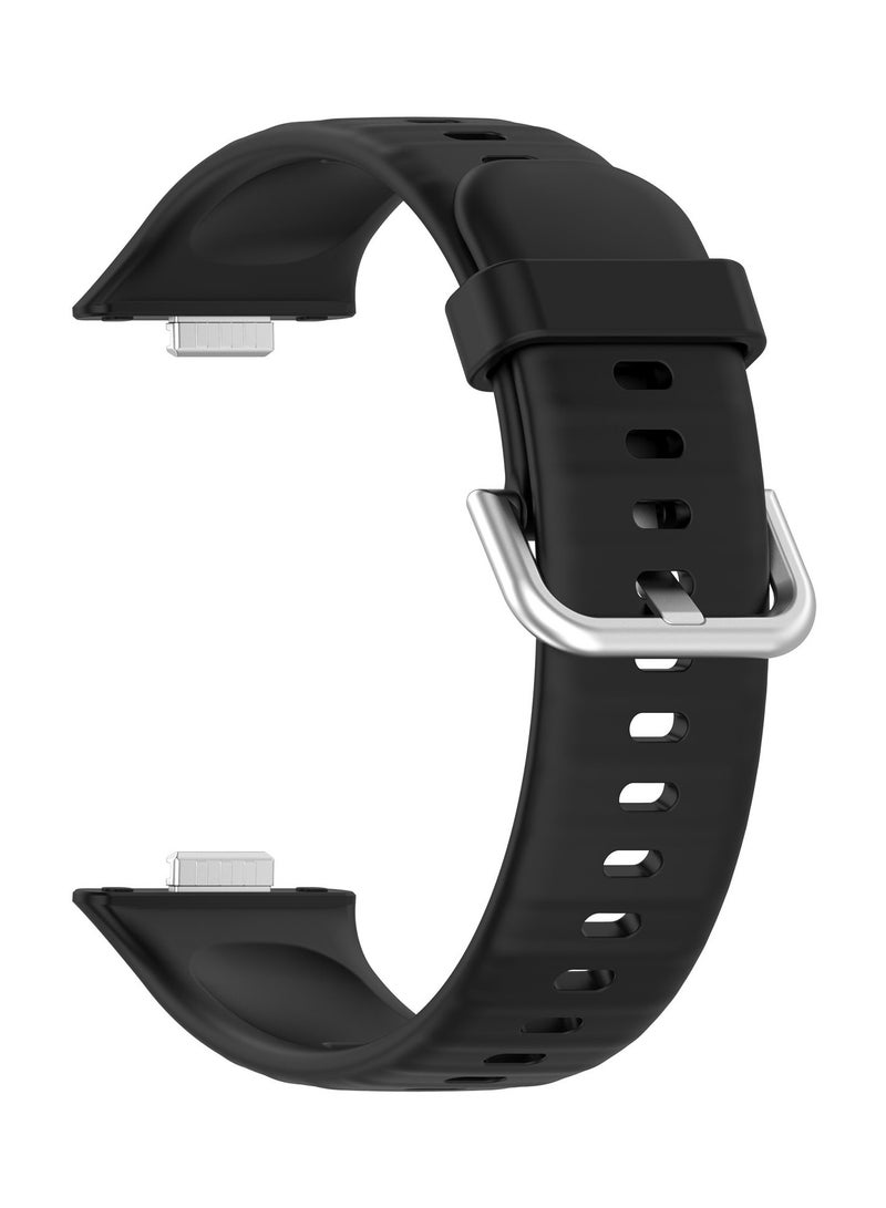 Three Piece Silicone Replacement Watch Bands for HUAWEI Watch Fit 3 Fit 4 and Fit 4 Pro in Black White and Blue - Image 4