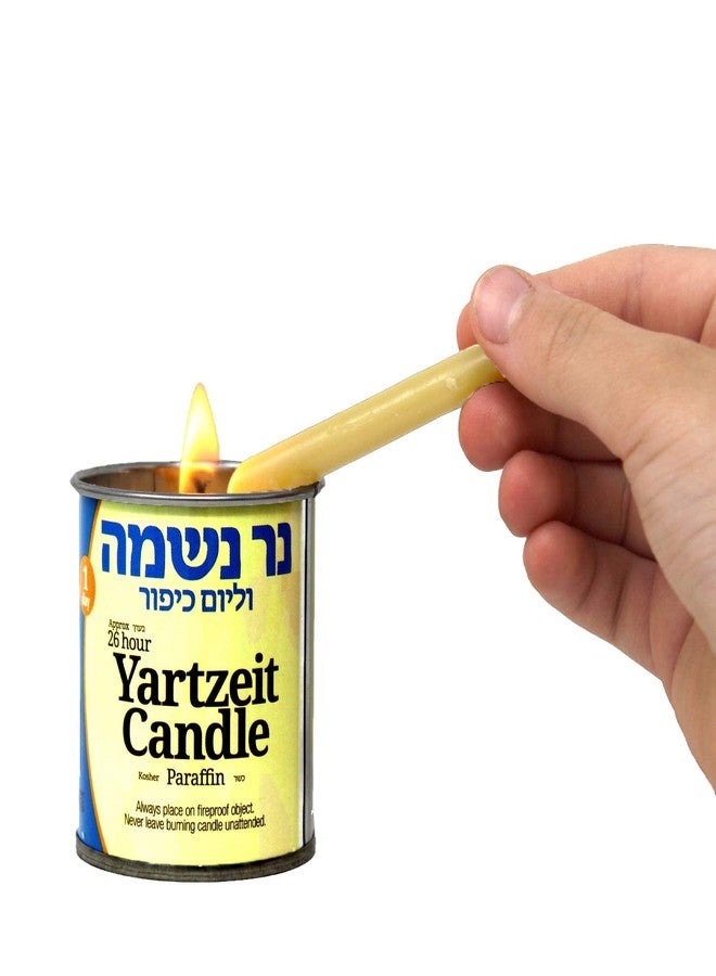 RAMBUE 24 Hour Yartzeit Memorial Candle in Tins (6 Pack)- White Perffin Wax Candle Burning Time Aprox. 1 Day - Image 3