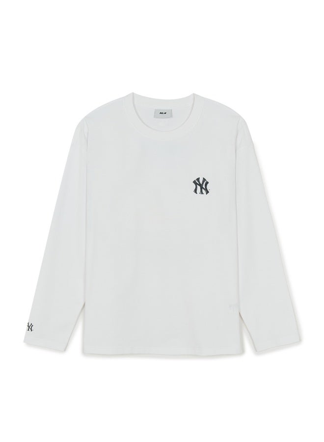 MLB Unisex NY Yankees Graffiti Print White Long Sleeve T‑Shirt-M - Image 3