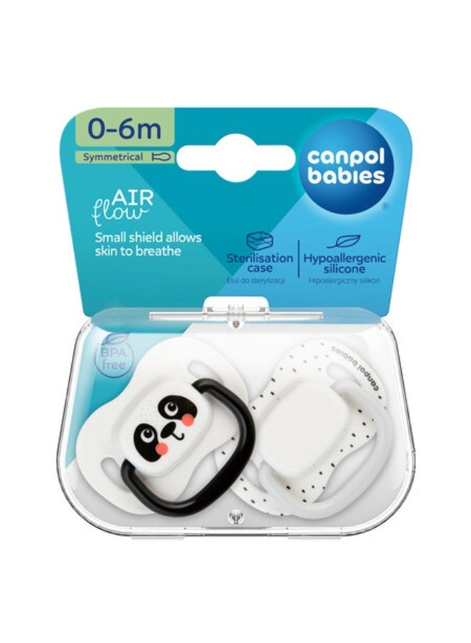 Canpol babies Silicone Symmetrical Soother 0-6m BabiesBoo white 2 psc - Image 1