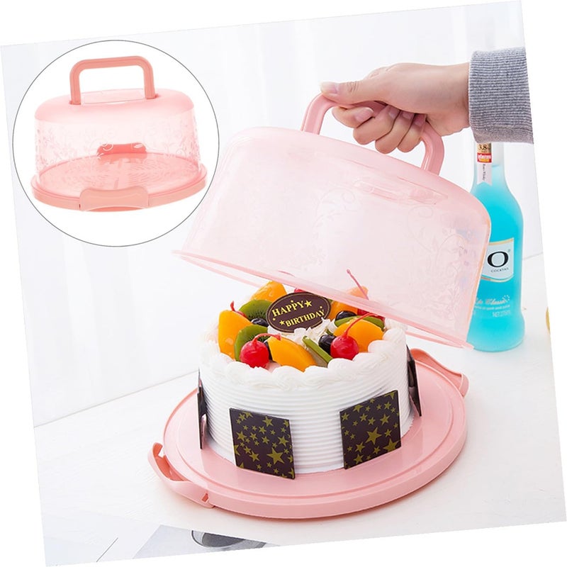 MAGICLULU 3pcs Portable Cake Carriers with Handles, round Pp Birthday Cake Boxes in Pink, Blue, Green, Food Storage Containers for Dessert and Fruit Transport Random Color - Image 4