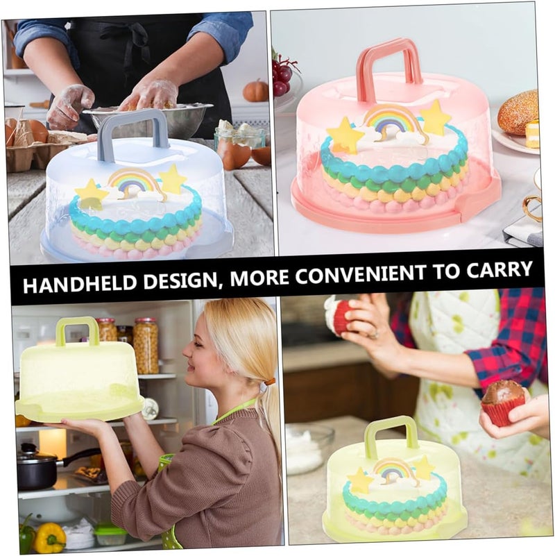 MAGICLULU 3pcs Portable Cake Carriers with Handles, round Pp Birthday Cake Boxes in Pink, Blue, Green, Food Storage Containers for Dessert and Fruit Transport Random Color - Image 5