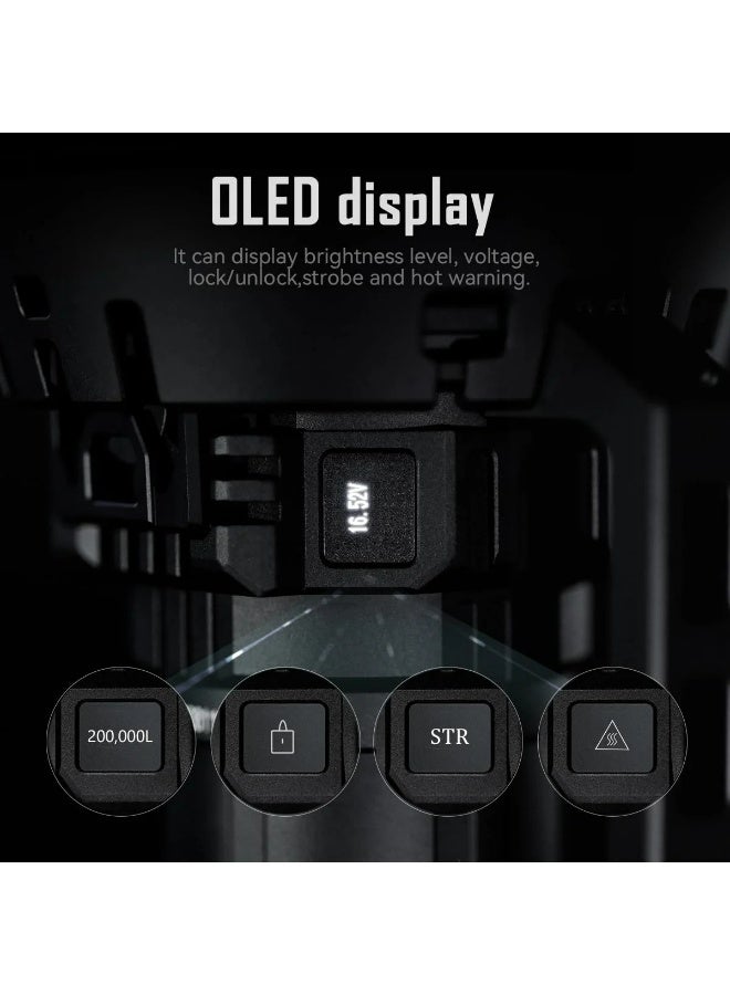 IMALENT 200,000 Lumen MS32 Professional LED Flashlight – Ultra-Bright, Rechargeable, 8 Modes, OLED Display, Military-Grade Waterproof & Shockproof for Outdoor, Survival, Security - Image 3