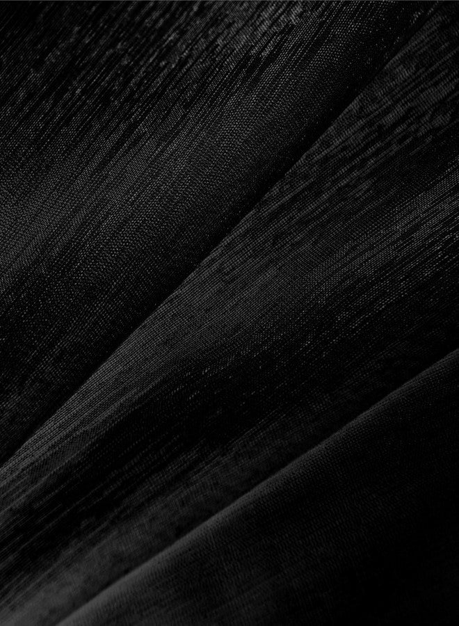 KOUFALL Black Sheer Curtains 84 Inches Long for Living Room Set of 2 Panels Grommet Window Drapes Semi Voile Modern Black Transparent Curtains for Bedroom 52x84 Inch Length - Image 5