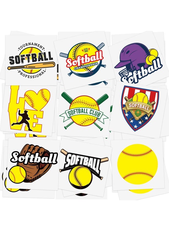 Nosiny 144 Pcs Softball Temporary Tattoos Baseball Tattoos Accessories Gifts Waterproof Players Temporary Stickers Ball Themed Birthday Party Decorations for Kids Girls Boys - Image 1