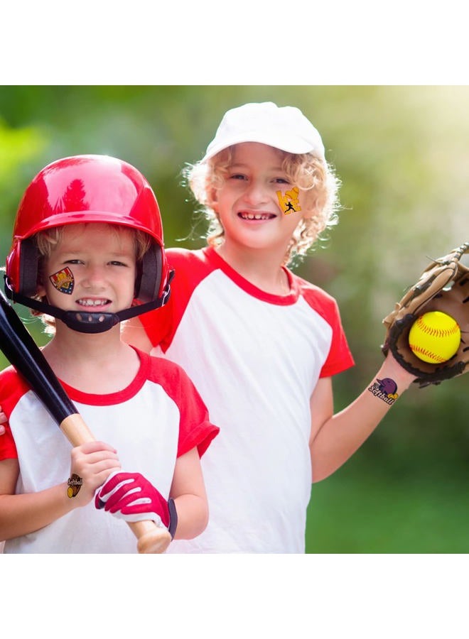 Nosiny 144 Pcs Softball Temporary Tattoos Baseball Tattoos Accessories Gifts Waterproof Players Temporary Stickers Ball Themed Birthday Party Decorations for Kids Girls Boys - Image 4