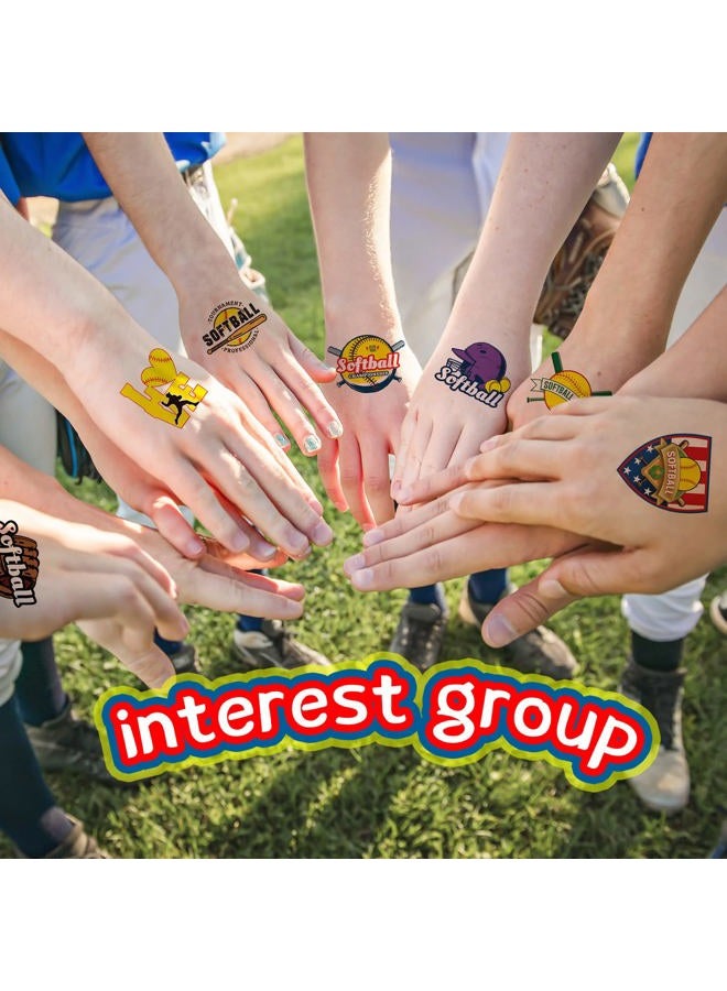 Nosiny 144 Pcs Softball Temporary Tattoos Baseball Tattoos Accessories Gifts Waterproof Players Temporary Stickers Ball Themed Birthday Party Decorations for Kids Girls Boys - Image 5