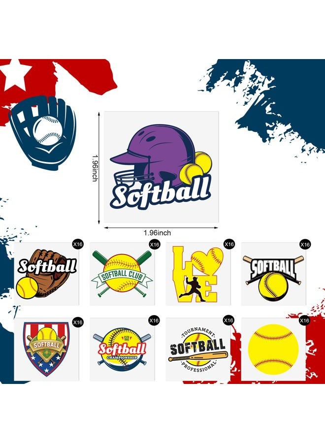 Nosiny 144 Pcs Softball Temporary Tattoos Baseball Tattoos Accessories Gifts Waterproof Players Temporary Stickers Ball Themed Birthday Party Decorations for Kids Girls Boys - Image 2