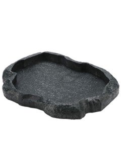 Hztyyier Reptile Bowl, Resin Rock Reptile Food and Water Feeder Pet Aquarium Ornament Terrarium Dish Plate Bowl Water Bowl Imitating Rock for Tortoise Lizard Iguana(S 1)  - Image 1