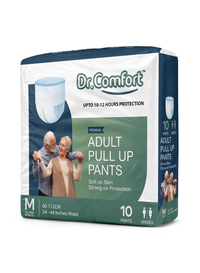 Dr. Comfort Adult Diaper Pants Style |10 Hr Absorption Protection | Unisex Diapers with Odour Control, Wetness Indicator & Aloe Vera Care | Soft, Breathable & Rash-Free (10 Units)|Size-M|Pack Of 1 - Image 1