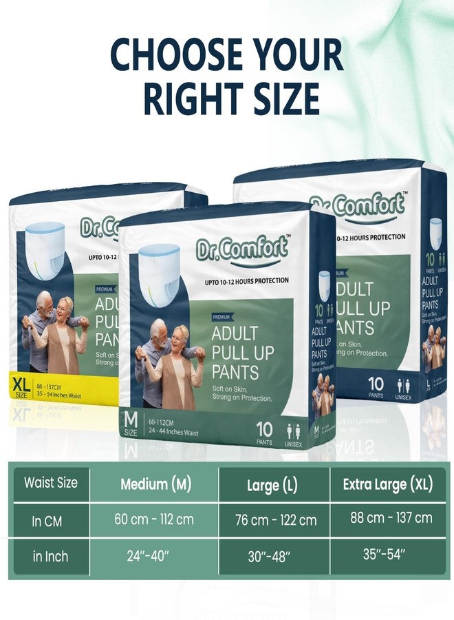 Dr. Comfort Adult Diaper Pants Style |10 Hr Absorption Protection | Unisex Diapers with Odour Control, Wetness Indicator & Aloe Vera Care | Soft, Breathable & Rash-Free (10 Units)|Size-M|Pack Of 1 - Image 5