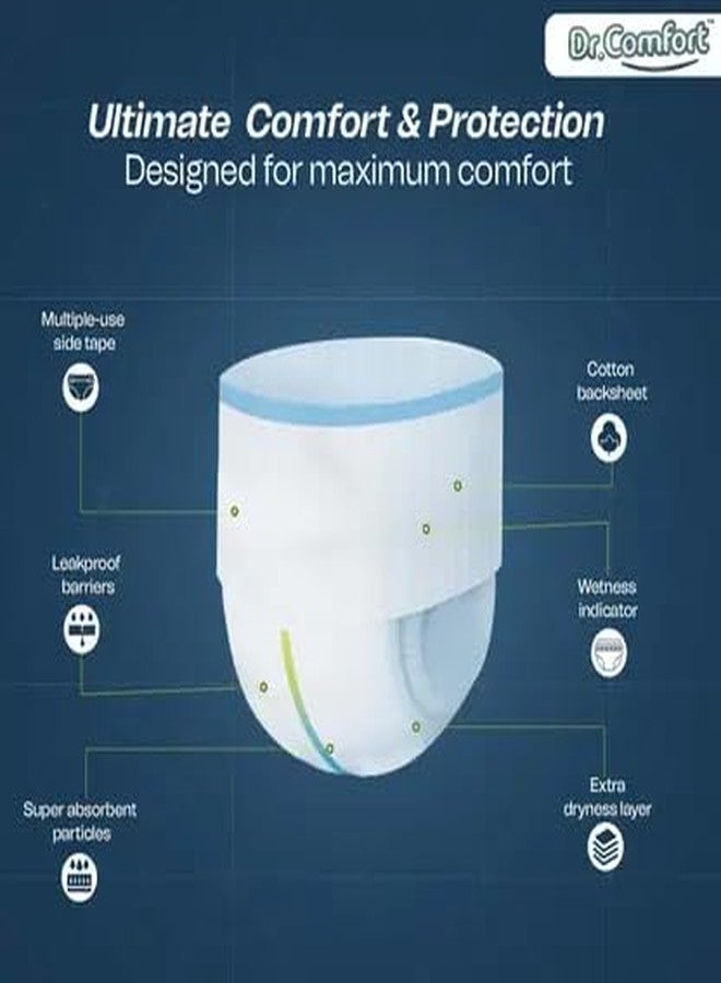 Dr. Comfort Adult Diaper Pants Style |10 Hr Absorption Protection | Unisex Diapers with Odour Control, Wetness Indicator & Aloe Vera Care | Soft, Breathable & Rash-Free (10 Units)|Size-M|Pack Of 1 - Image 3