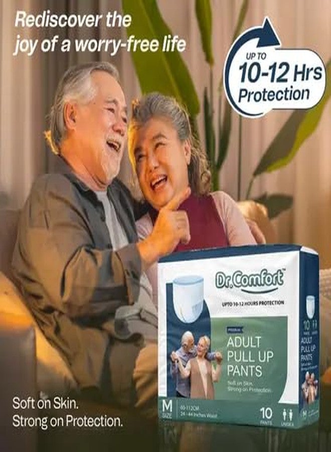 Dr. Comfort Adult Diaper Pants Style |10 Hr Absorption Protection | Unisex Diapers with Odour Control, Wetness Indicator & Aloe Vera Care | Soft, Breathable & Rash-Free (10 Units)|Size-M|Pack Of 1 - Image 2