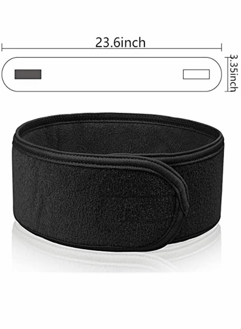 Y&D Makeup Headband Ultra Soft Adjustable Spa Facial Headbands Make Up Towel Shower with Magic Tape for Face Washing Mask Yoga 2 Pack Black - Image 4