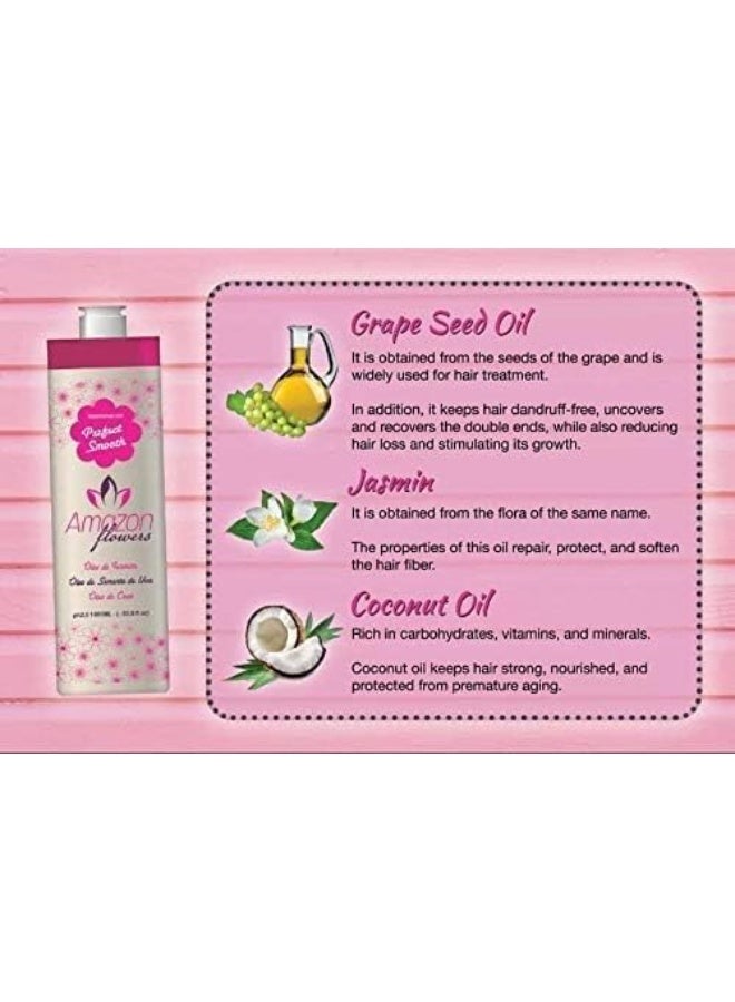 Amazon Flower Perfect Smooth Flowers Hair Protein Treatment, 1000ml, Natural Oils Blend for Straight Hair - Image 4