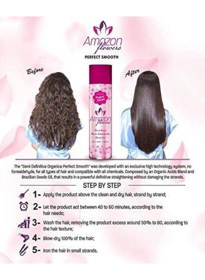 Amazon Flower Perfect Smooth Flowers Hair Protein Treatment, 1000ml, Natural Oils Blend for Straight Hair - Image 2