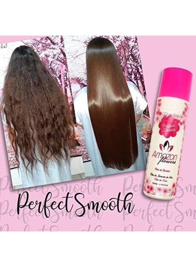 Amazon Flower Perfect Smooth Flowers Hair Protein Treatment, 1000ml, Natural Oils Blend for Straight Hair - Image 1