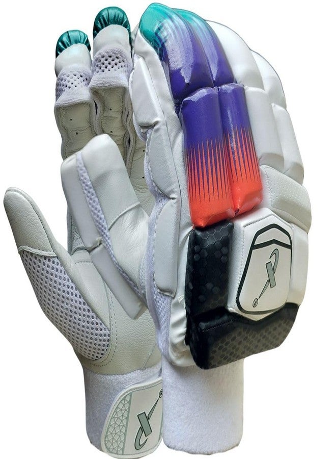 THRAX Legend Batting Gloves White, Black, Purple, and Orange (Mens Size Right-Handed) - Image 1