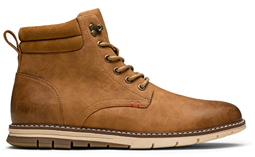 Vostey Boots for Men Casual Dress Shoes Fashion Waterproof Men's Motorcycle Boots(BMY8035A Brown 10.5) - Image 2