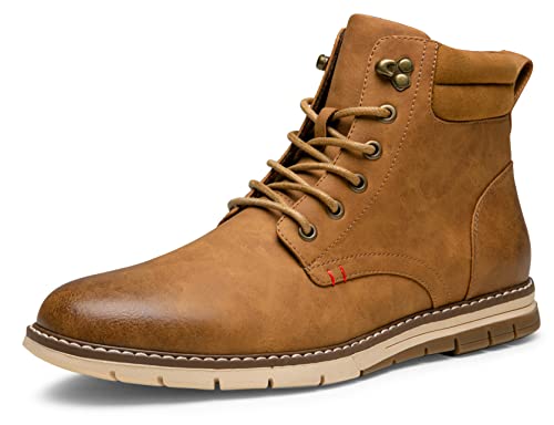 Vostey Boots for Men Casual Dress Shoes Fashion Waterproof Men's Motorcycle Boots(BMY8035A Brown 10.5) - Image 4