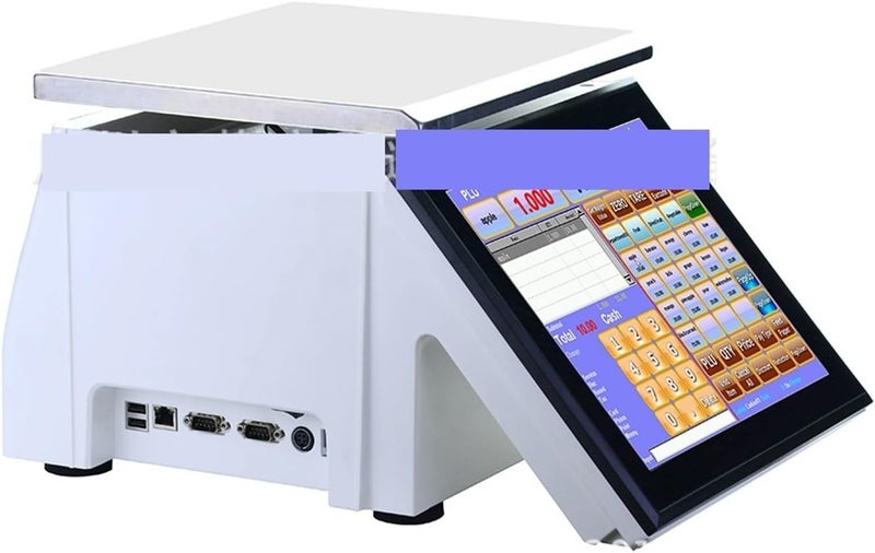 ROOUIO Cash Register, Cash Register Scale, Spicy Hotpot Electronic Scale Snack Fruit Touch Screen Weighing Cash Register All-in-one Machine - Image 3