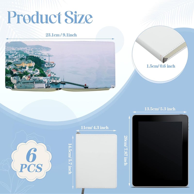 cheekyglo Sublimation Journal Blank Notebooks A6 190 Pages Thick Faux Leather Notebooks Sublimation Notebooks Leather Sublimation Journal Notebooks for School Office Supplies, White (6 Pcs) - Image 2
