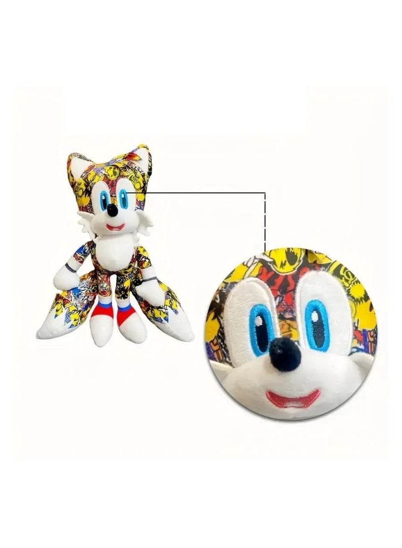 Huitich Colorful Fox-Themed Plush Toy with Comic Print Design 30Cm - Image 5