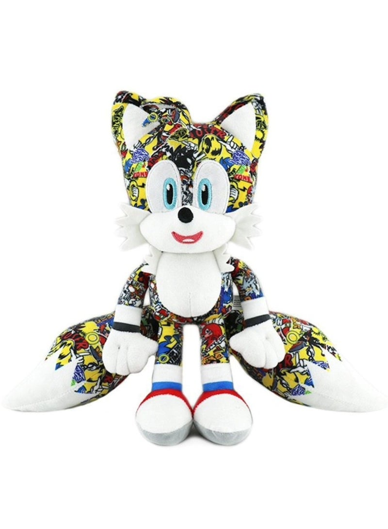Huitich Colorful Fox-Themed Plush Toy with Comic Print Design 30Cm - Image 1