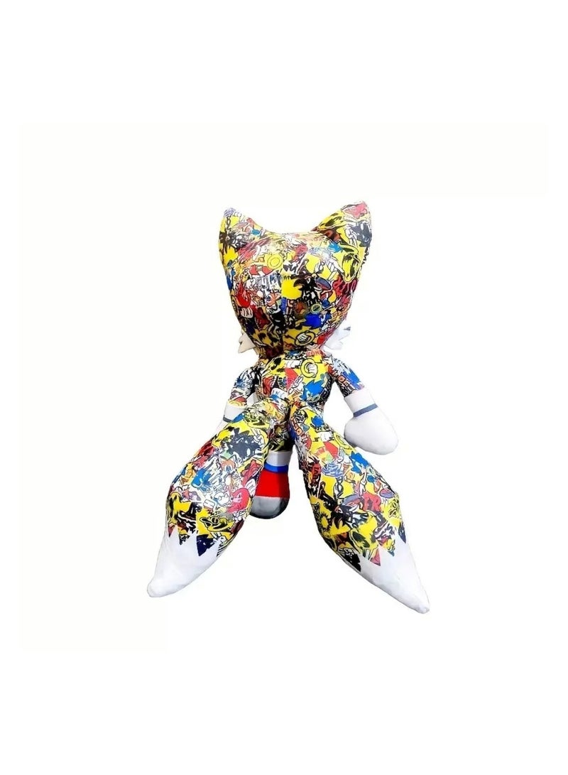 Huitich Colorful Fox-Themed Plush Toy with Comic Print Design 30Cm - Image 3