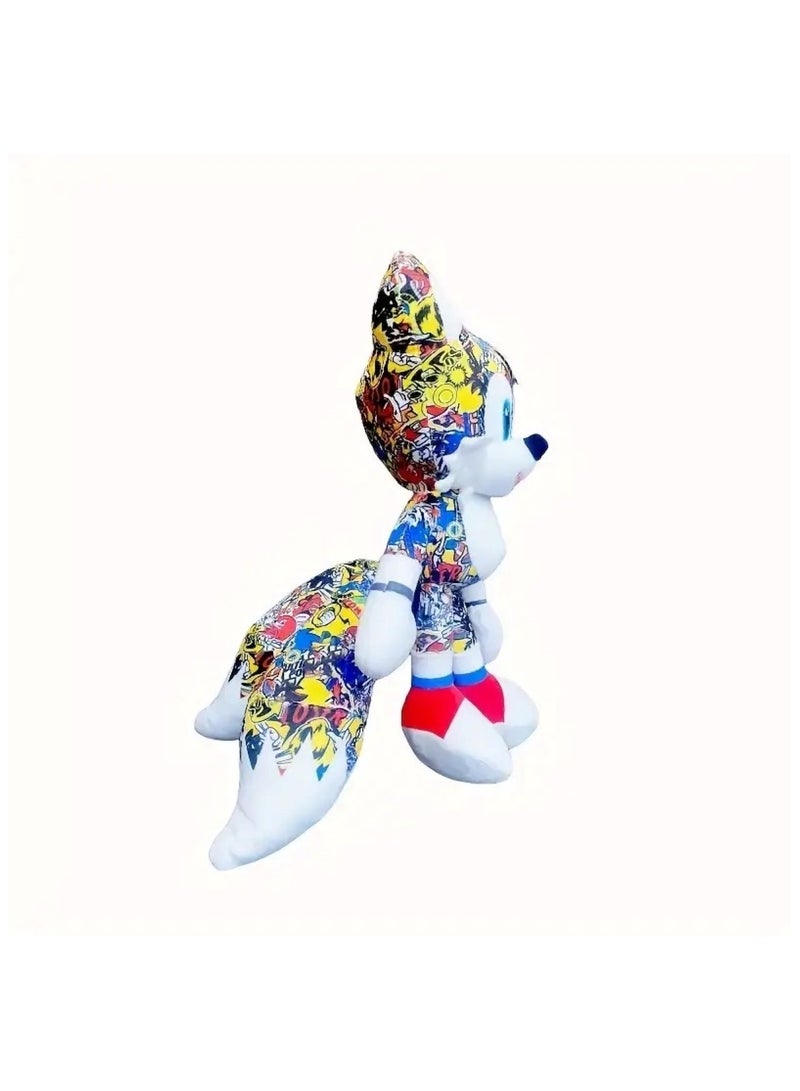 Huitich Colorful Fox-Themed Plush Toy with Comic Print Design 30Cm - Image 2