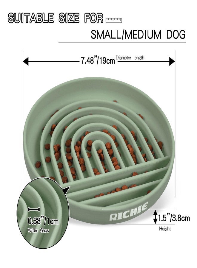 RICHIE Slow Feeder Dog Bowls with Suction Cups, Silicone Puzzle Bowl for Slow Eating, Pets Slow Feeder Non-Slip Design Dishwasher Microwave Safe for Small Medium Dogs, Green - Image 2