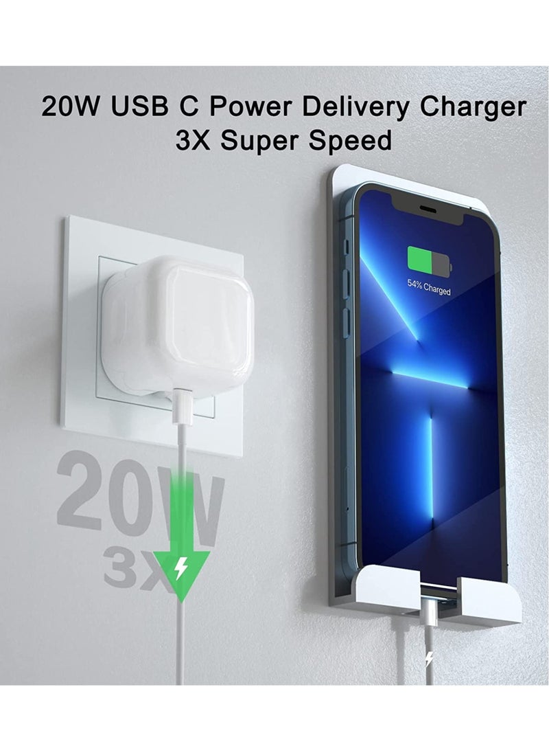 ELTRAZONE iPhone Charger Cable and Plug, iPhone Fast Charger 20W PD 3.0 USB C Wall Charger Plug with 1M iPhone Fast Charging Cable USB C Fast Charger Compatible with Phone 13 12 11 Pro Max Mini X XR Xs 8, Pad  - Image 3