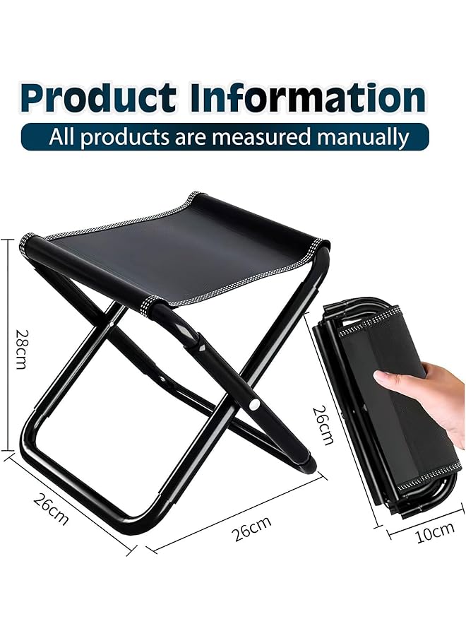 Excefore 2 Portable Folding Stools With Carry Bag Lightweight Camping Folding Stool Suitable For Fishing Hiking Backpacking Traveling Bbq - Image 2