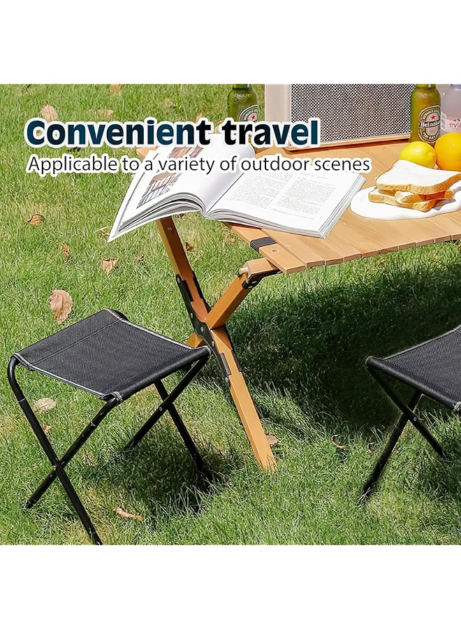 Excefore 2 Portable Folding Stools With Carry Bag Lightweight Camping Folding Stool Suitable For Fishing Hiking Backpacking Traveling Bbq - Image 4
