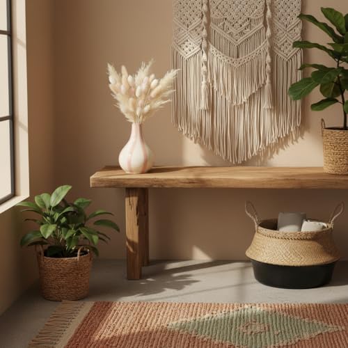 PUREZENTO Pink & White Striped 'Tulip Bud' Ceramic Vase 6 Inch (Pack of 1) | Unique Modern Bud Vase for Dried Flowers & Pampas Grass | Vases for Modern Home Decor, Living Room & Office Decor Ideas - Image 3