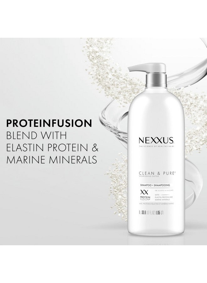 نيكزس شامبو نيكسوس كلين أند بيور المُنقي، مع بروتين فيوجن، للعناية بالشعر المُغذي، خالي من السيليكون والصبغة والبارابين، 33.8 أونصة - Image 2