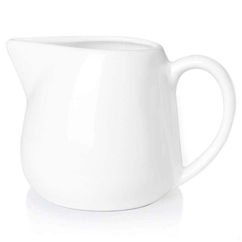 ONTUBE Ceramics Creamer Pitcher 11 oz Cream White - Image 1