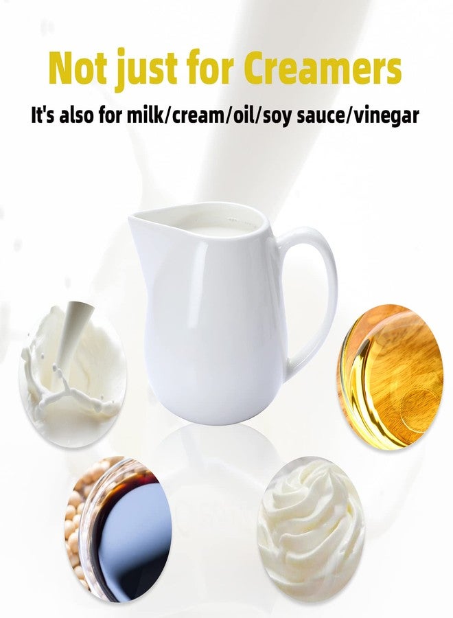 ONTUBE Ceramics Creamer Pitcher 11 oz Cream White - Image 3