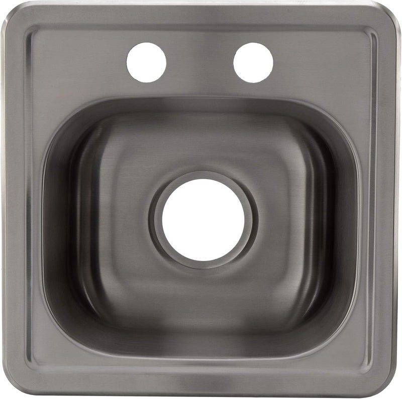 RecPro RV Stainless Steel Sink 15" x 15" Top Mount | Camper Sink | RV Kitchen Sink (Yes Faucet Included) - Image 4