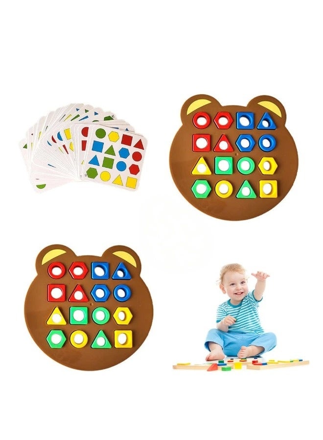 ShebSheb Shape Matching Game Color Sensory Educational Toy, Children Puzzles Geometric Shape Quick Matching Board Game, Preschool Educational Learning Puzzle Toy for Toddlers Two Players - Image 1