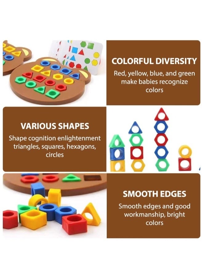 ShebSheb Shape Matching Game Color Sensory Educational Toy, Children Puzzles Geometric Shape Quick Matching Board Game, Preschool Educational Learning Puzzle Toy for Toddlers Two Players - Image 4