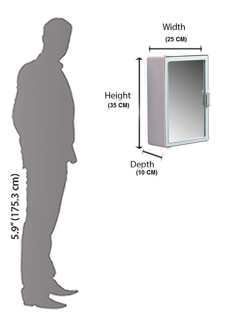 zahab zahab Single Door Storage Bathroom Cabinet with Mirror Grey 10 x14 inches Plastic - Image 2