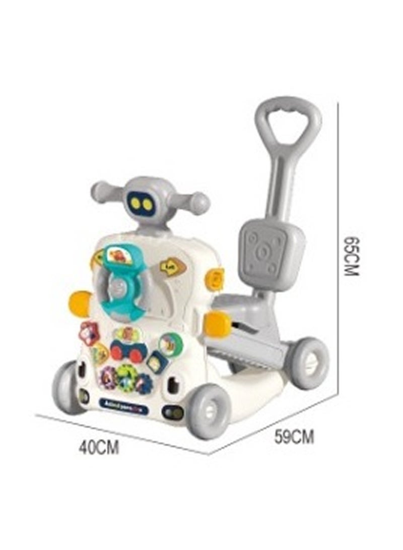 إفريثينج فور كيدز مشاية أطفال 6 في 1 مشاية تعليمية للجلوس والوقوف، مشاية دفع يتم تجميعها كعربة/سكوتر/دراجة نارية/مركز أنشطة هدية للأطفال - Image 5